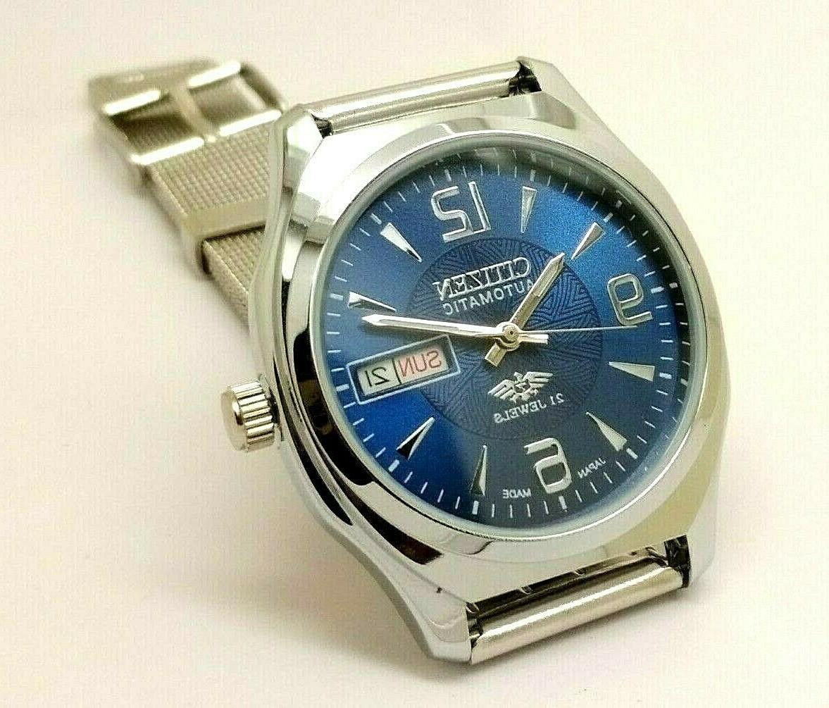 automatico uomo acciaio quadrante blu giorno data