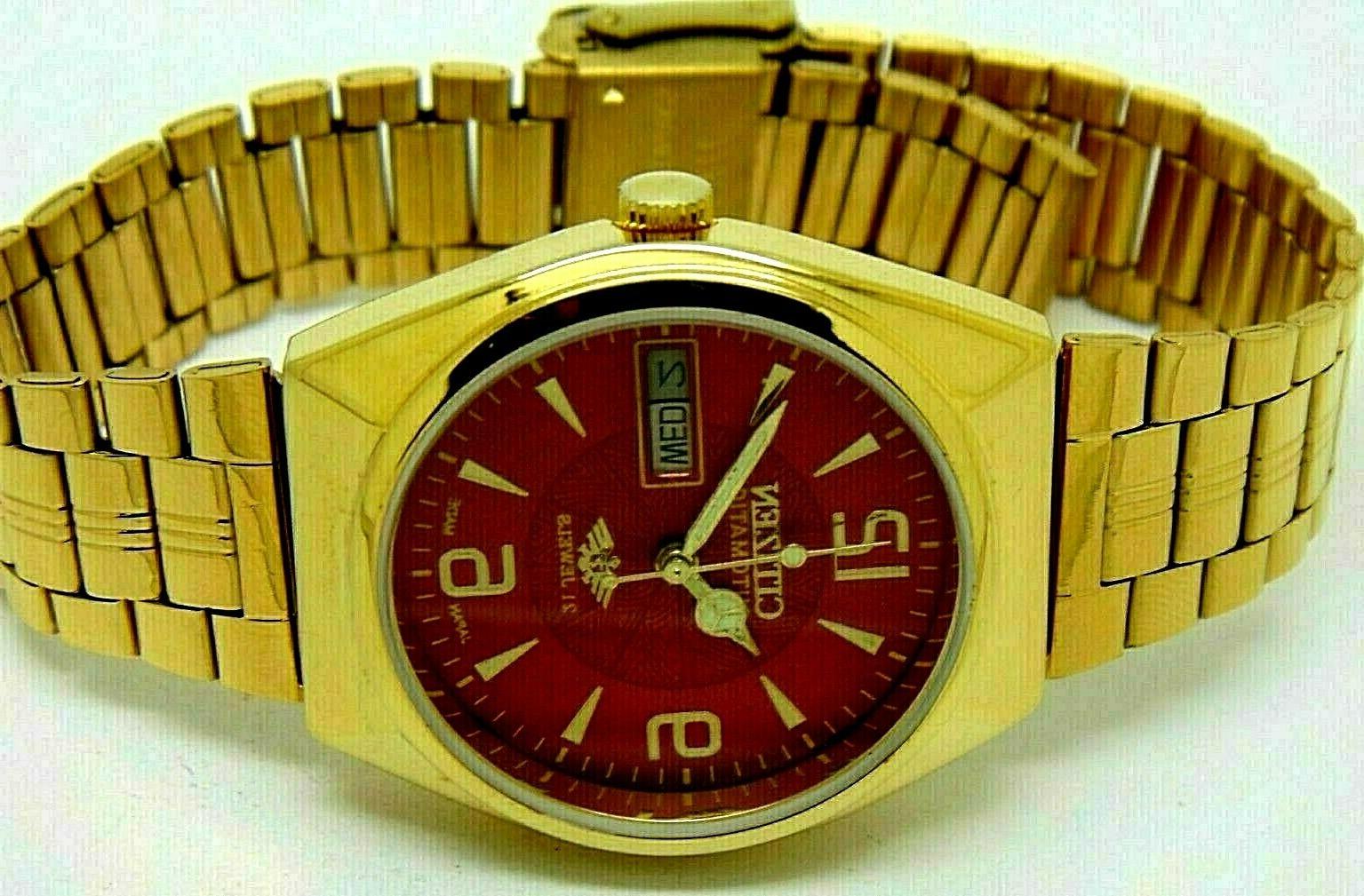 automatico uomo placcato oro rosso quadrante vintage