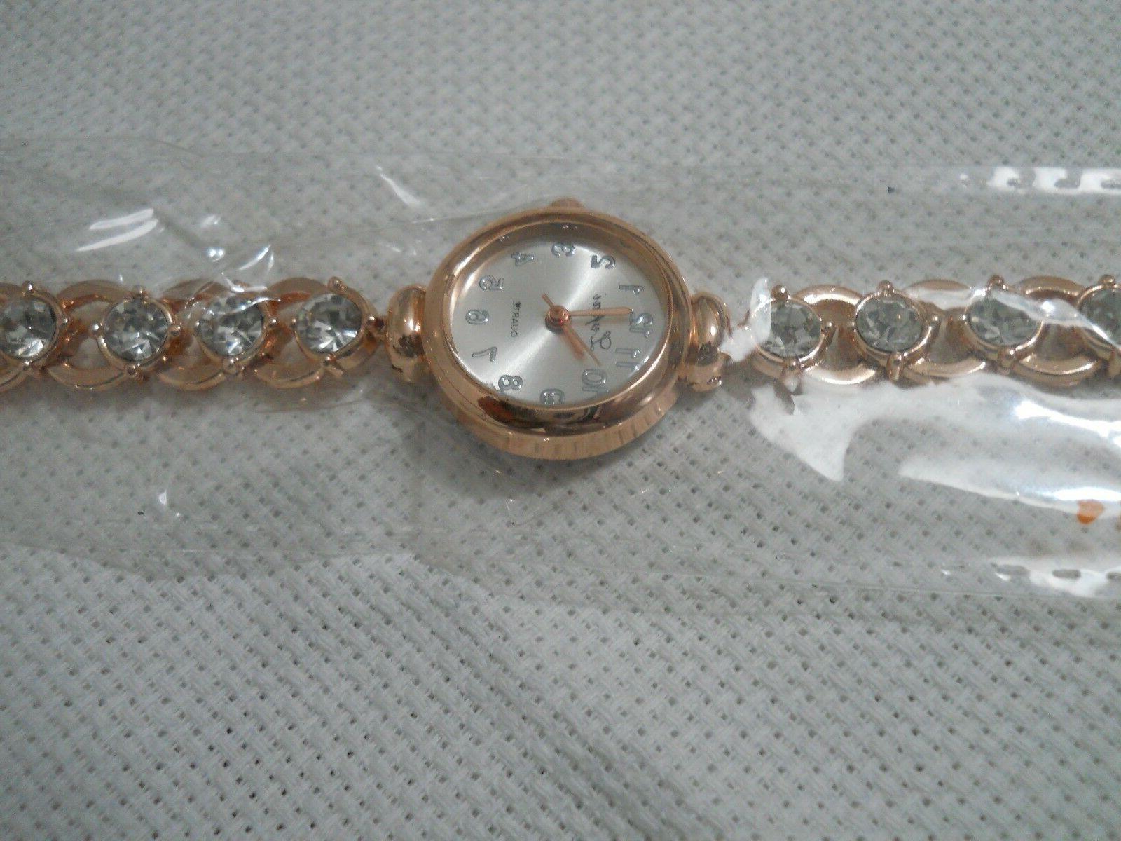 bracciale con 12 cristalli dorato da donna