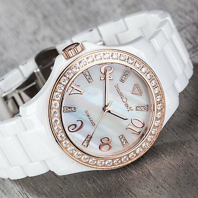 cereste orologio donna ceramica oro rosso madreperla