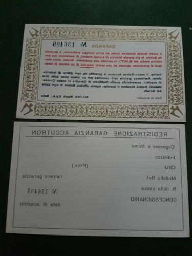 certificato di garanzia accutron