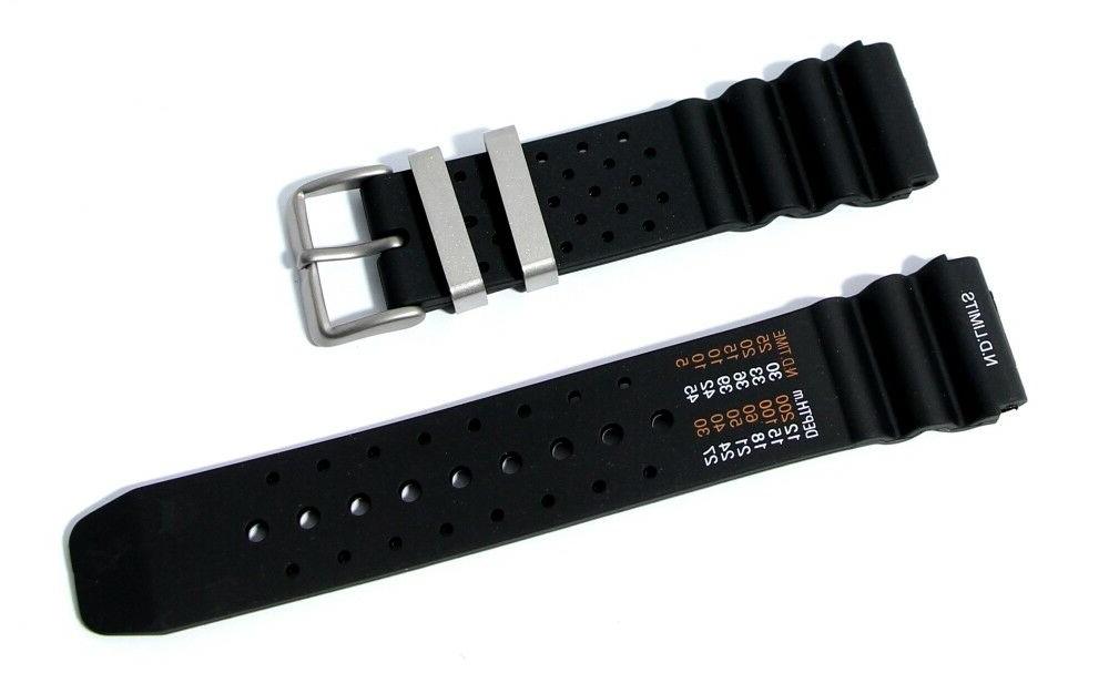 cinturino gomma orologio subaqueo 24mm tipo citizen