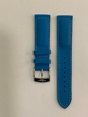 cinturino orologio ansa 20 mm pelle azzurro