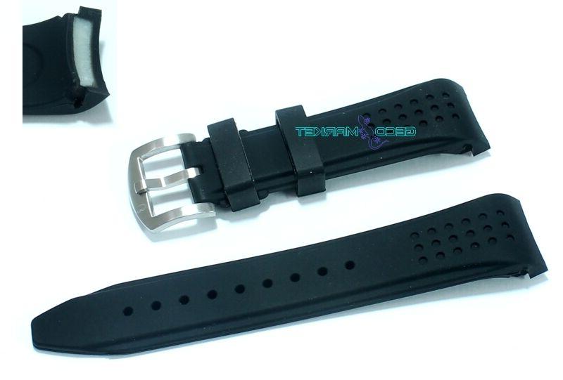 cinturino orologio in gomma nero ansa rinforzata