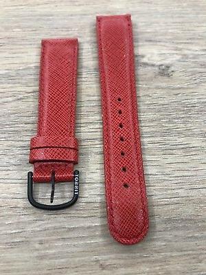 cinturino orologio rosso ansa 18 mm pelle