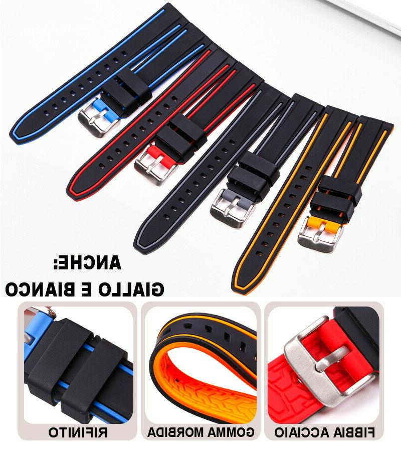 cinturino orologio silicone 20mm 22mm 24mm 26mm