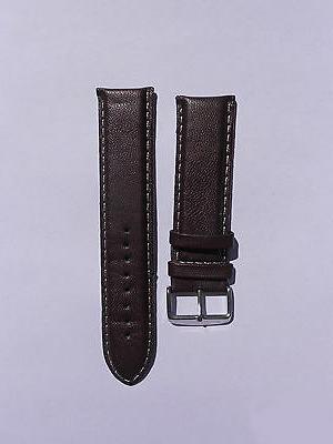 cinturino orologio vera pelle marrone scuro cucitura