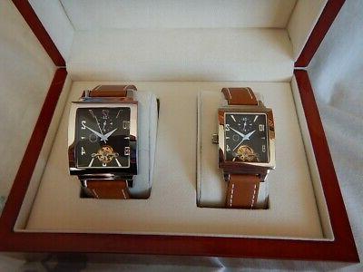 cofanetto 2 orologi uomo e donna automatico