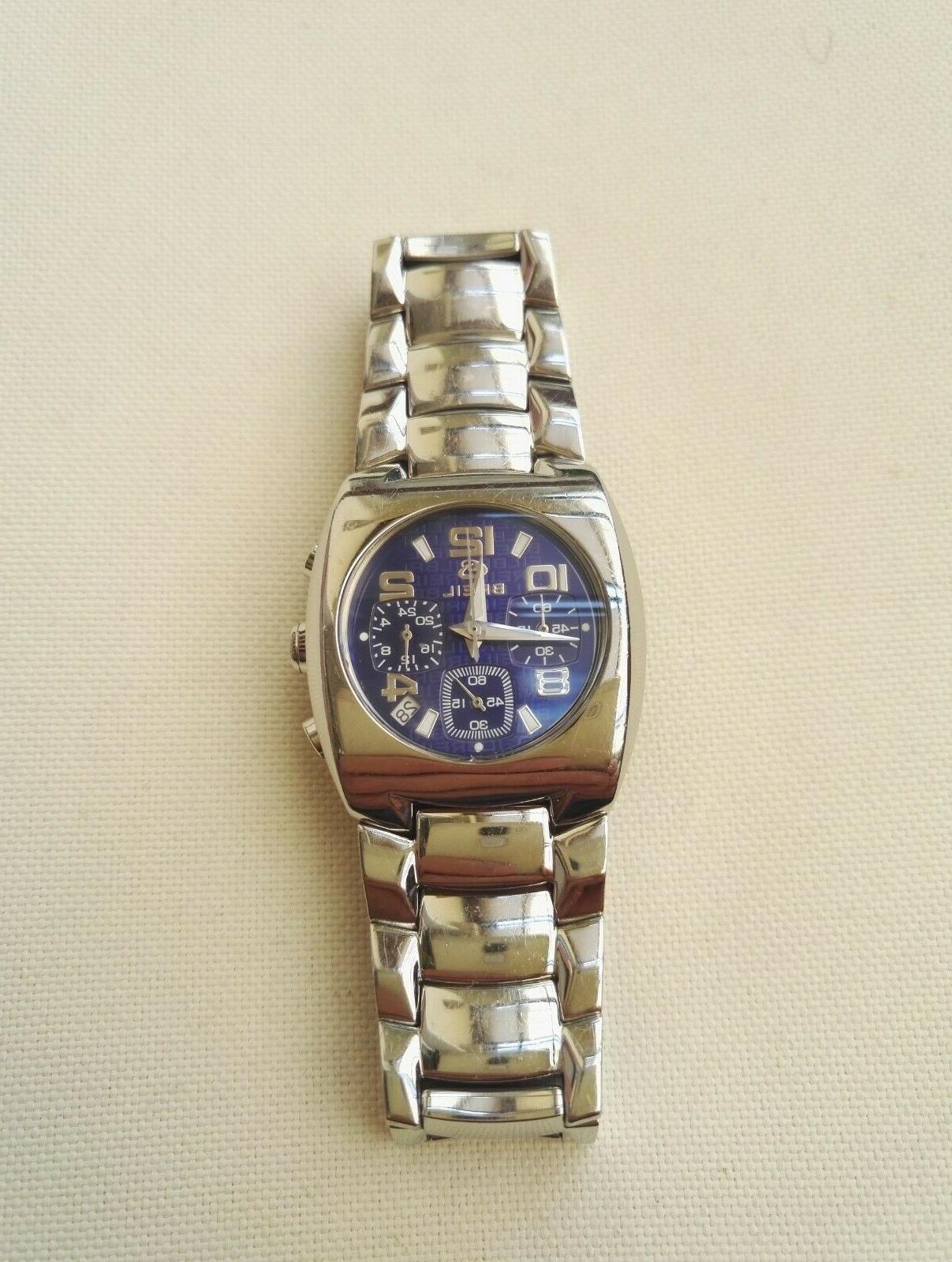 cronografo per donna in acciaio quadrante azzurro