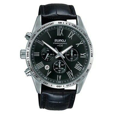 da uomo cronografo pelle cinturino orologio rt385fx9