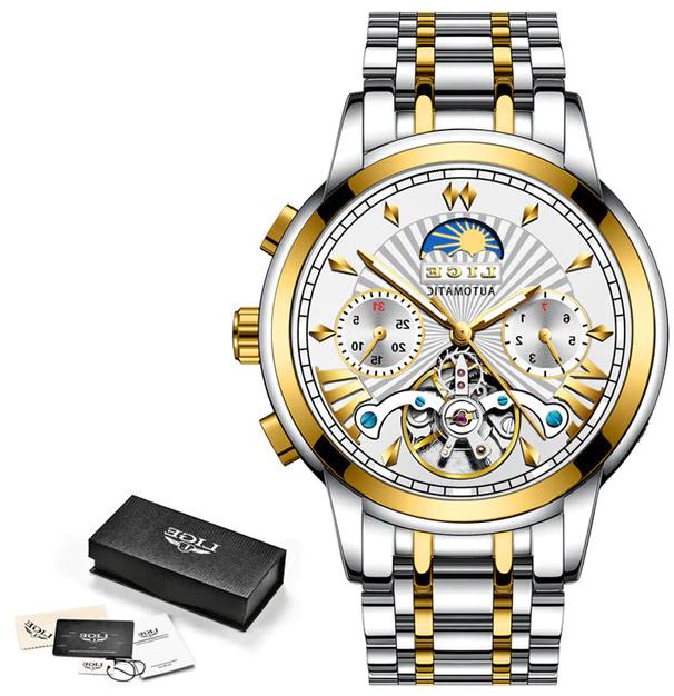 da uomo meccanico orologi automatico lusso affari