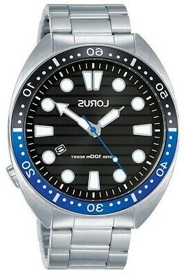 da uomo quadrante nero and argento braccialetto