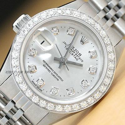 donna datejust quickset diamante argento 18k bianco