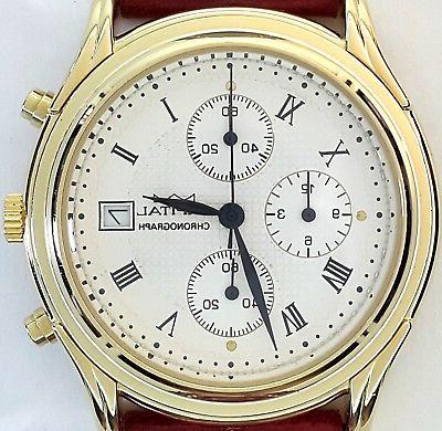 elegante orologio cronografo cinturino originale in pelle