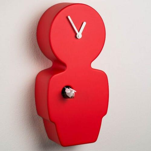 eva rosso orologio cucu in legno laccato