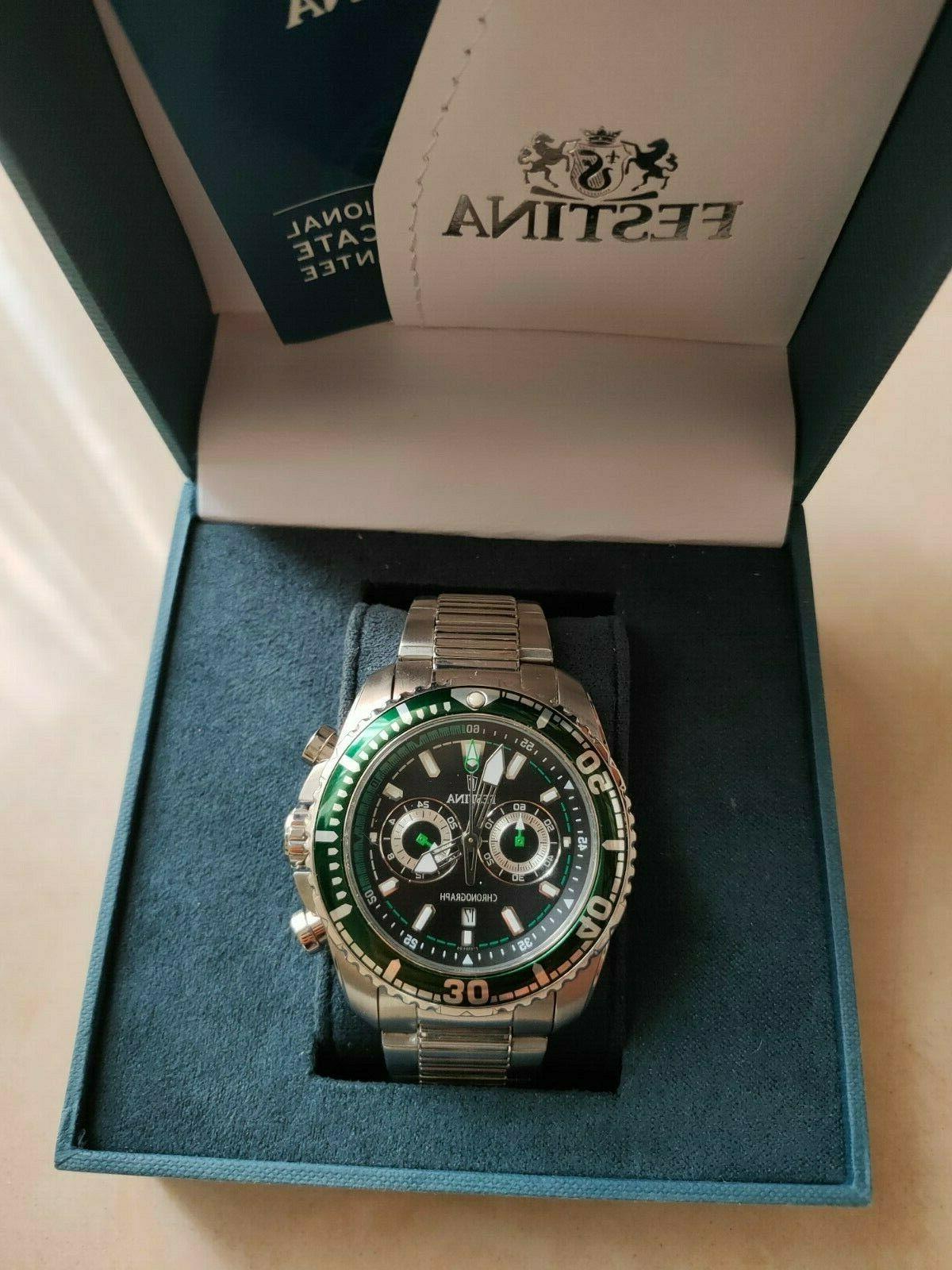 f16564 cronografo da uomo 100 m green