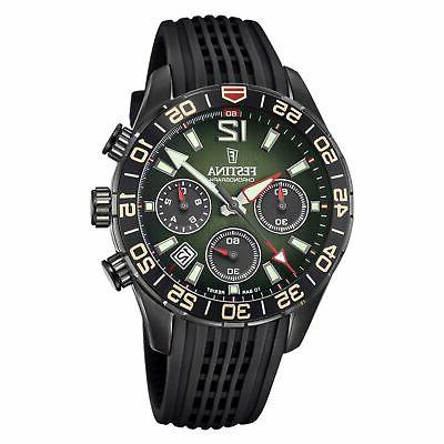 f20518 2 cronografo verde quadrante nero cinghia