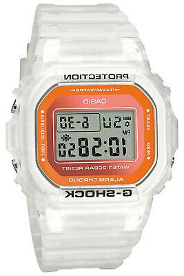 g shock trending orologio digitale bianco arancione