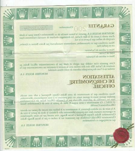 garanzia in bianco originale daytona oyster gmt