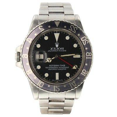 gmt master acciaio 40mm nero lunetta automatico