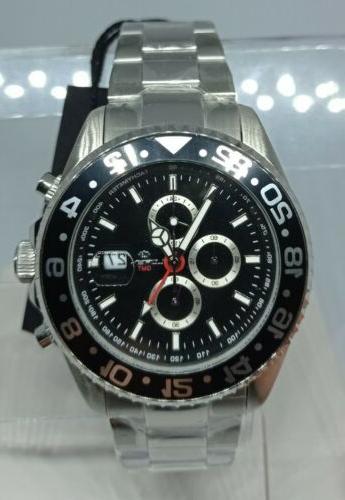 orologio uomo cronografo gmt doppio tempo nero