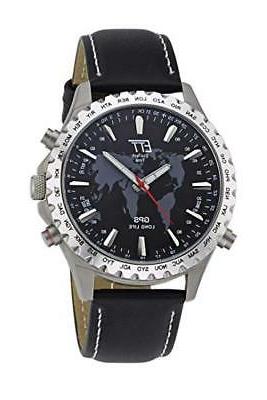 gps quarzo fuso orario orologio titanio analogico