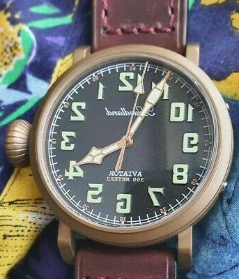 hruodland aviator watch pilot bronze like zenith