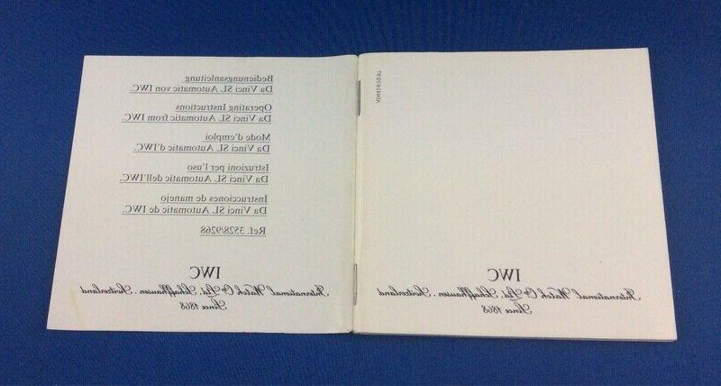 iwc da vinci automatic instruction vintage