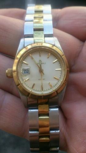 laurens 10 atm quartz date gold plated