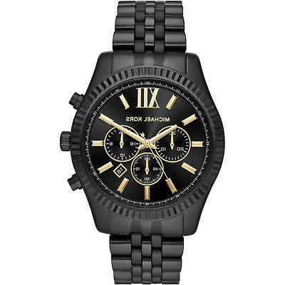 lexington crono acciaio nero uomo 44mm mk8320