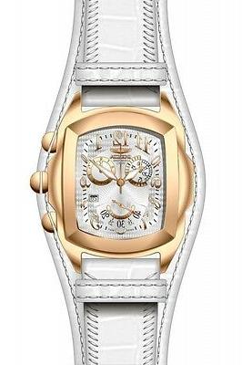 lupah data cronografo argento quadrante bianco pelle