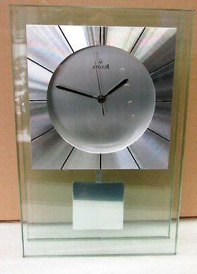 mantel clock mineral glass case with aluminum