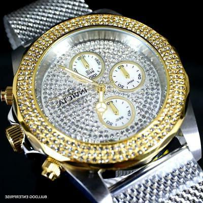 mare mago cristallo accented mesh acciaio bracciale