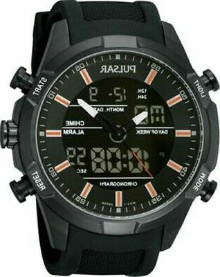 mens analogico digitale cronografo gomma cinturino orologio
