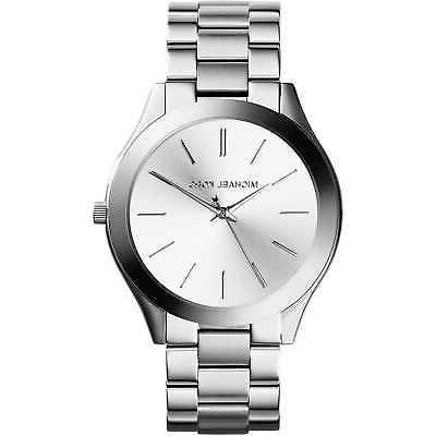 mk3178 orologio donna argento con logo nel