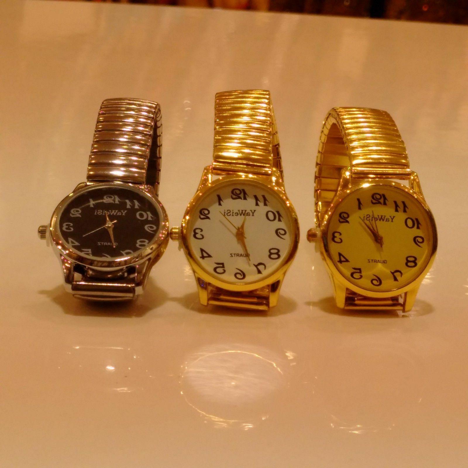 moda donna ragazze semplice quadrante cinturino elastico