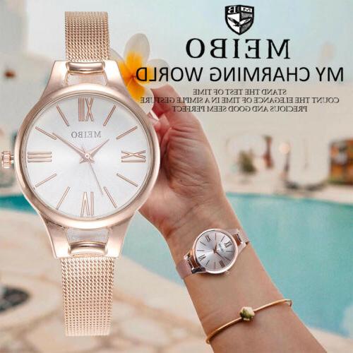 nuovo elegante acciaio inox donna ragazza quarzo