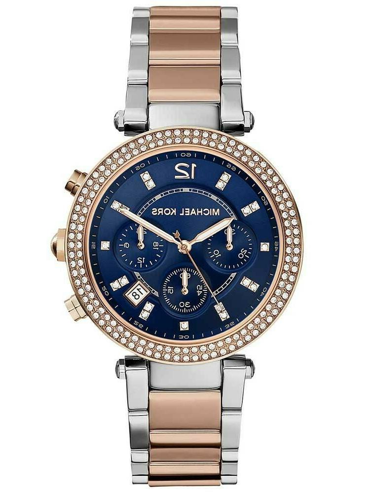 nuovo mk6141 bicolore rosa oro and argento