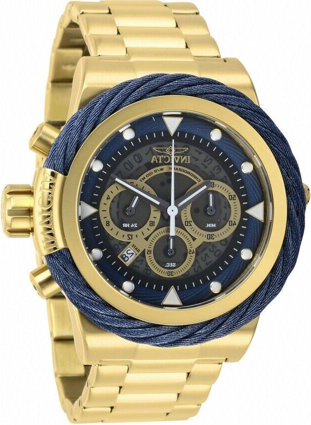 nuovo uomo 27801 bullone cronografo oro 50mm