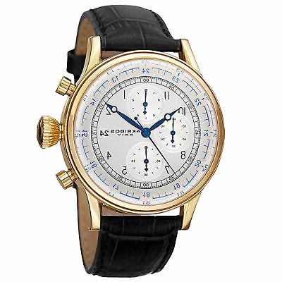 nuovo uomo ak798yg quarzo cronografo nero pelle