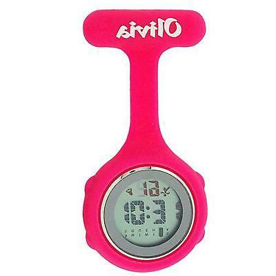 olivia rosa acceso digitale multifunzione silicone orologio