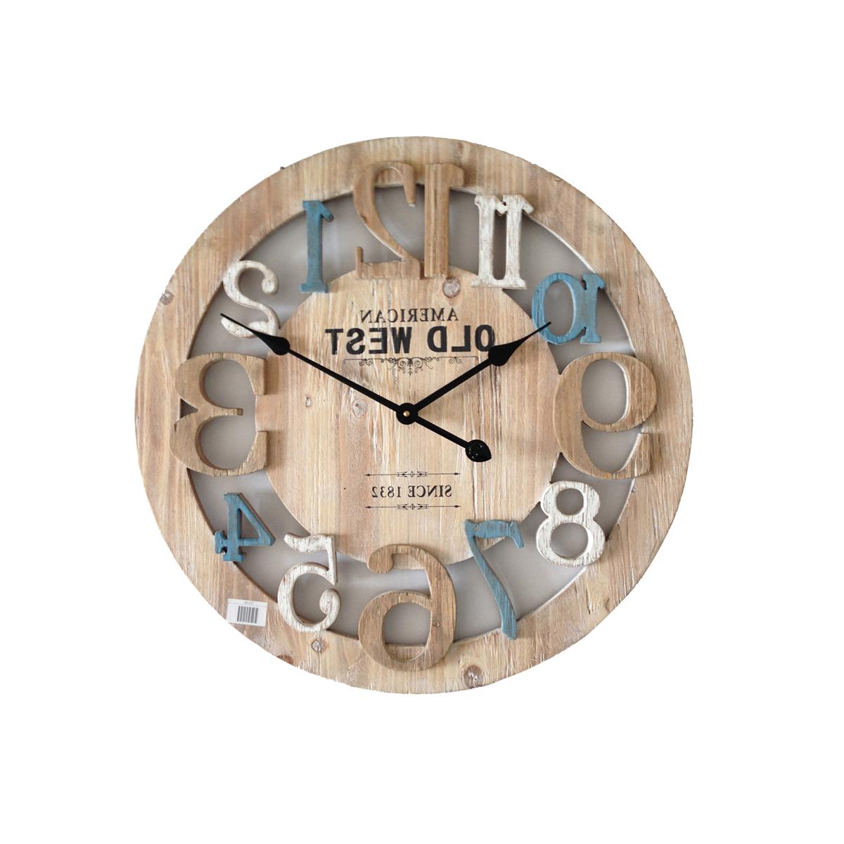 orologio a parete legno azzurro bianco rustico