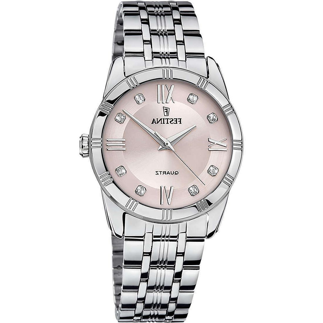 orologio acciaio elegante rosa antico numeri romani