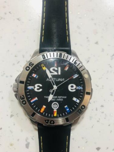 orologio acciaio pelle quarzo uomo bandierine