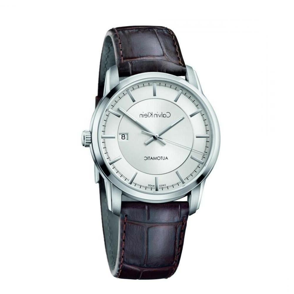 orologio analogico automatico uomo con cinturino in