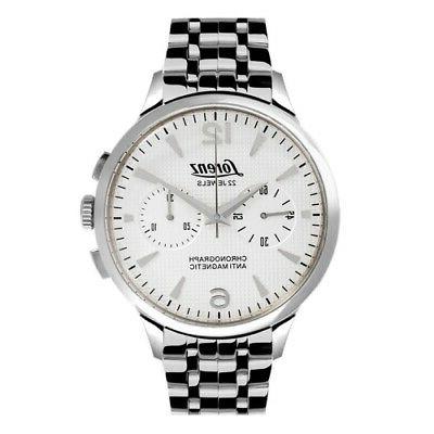 orologio anniversary meccanico chrono acciaio bianco 42