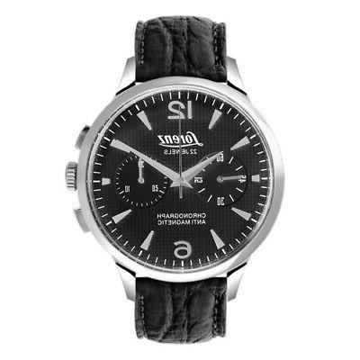 orologio anniversary meccanico chrono pelle nero 42