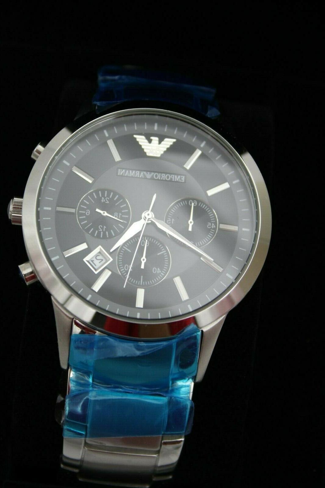 orologio ar2458 uomo lusso inox quarzo nero