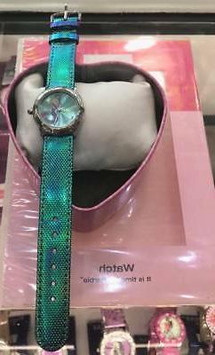 O Bambina Barbie Quadrante Sirenetta Cinturino Pelle Verde A