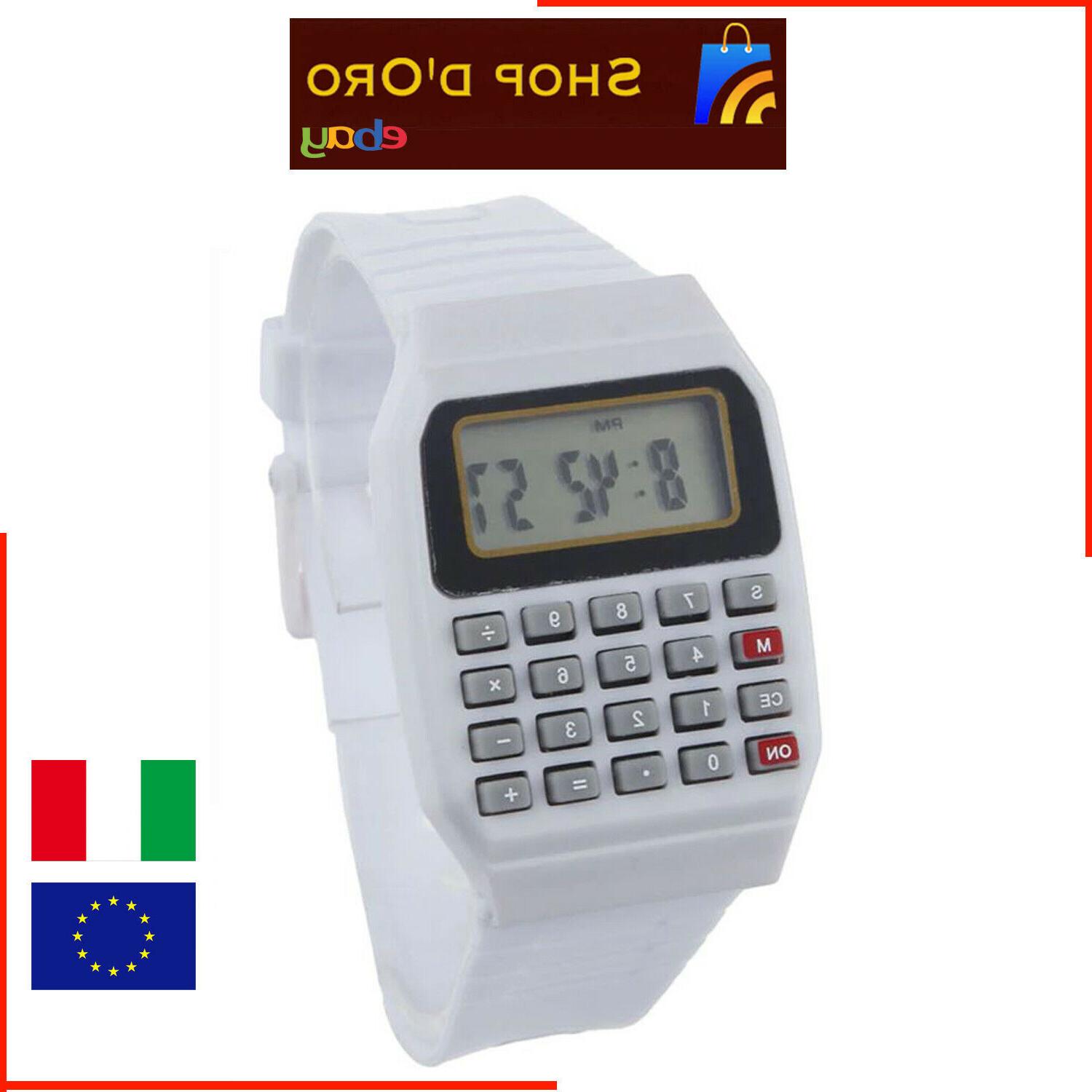 orologio calcolatrice digitale color panna unisex silicone